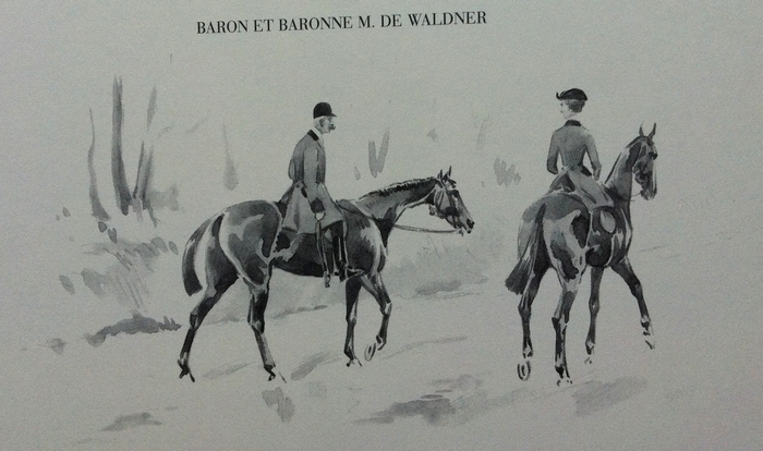 Le baron et la baronne M. de Waldner - Illustration tirée de l'ouvrage La Vénerie française contemporaine (1914) - Le Goupy (Paris)